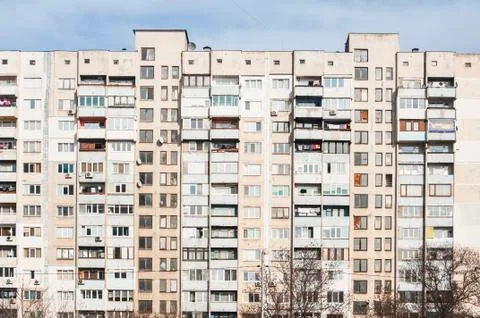 Large obsolete residential block Stock Photos