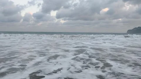 Large ocean waves at the beach Stock Footage 340004501