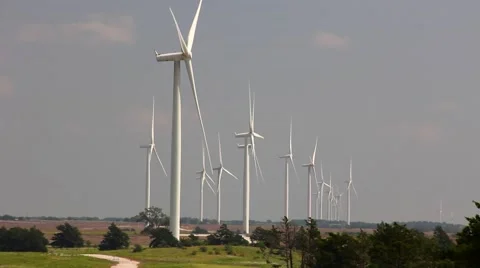 Large Oklahoma Wind Farm 스톡 동영상 41378931