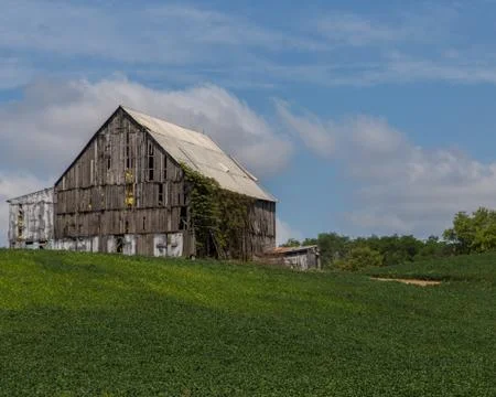 Large old barn in a field Stock Photos