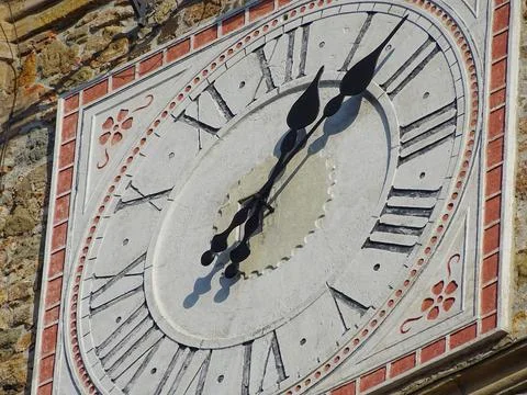 A large old clock located on the Stephen Tower in Baia Mare city, Romania Foto stock