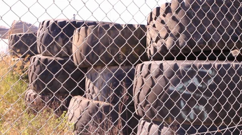 Large old tires static shot Stock Footage 39565714