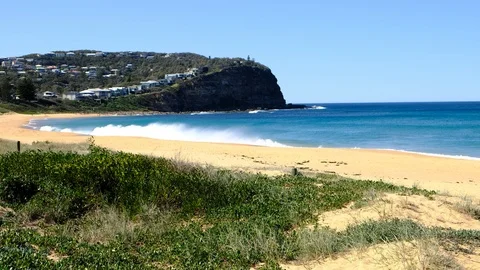 Large open empty beach in Australia Stock Footage 93723754