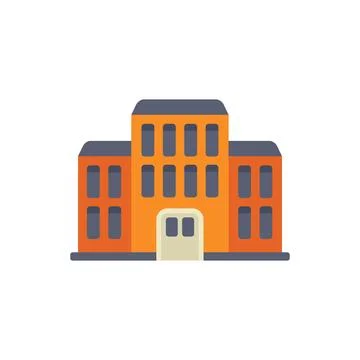 Large orange building facade with many windows Ilustración de archivo