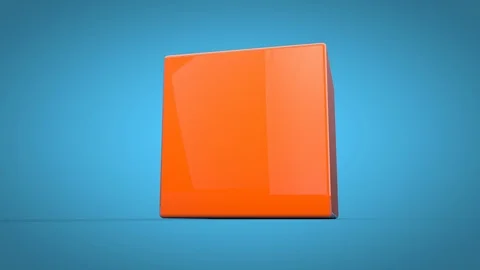Large Orange Cube Flip Loop Stock Footage 87330284