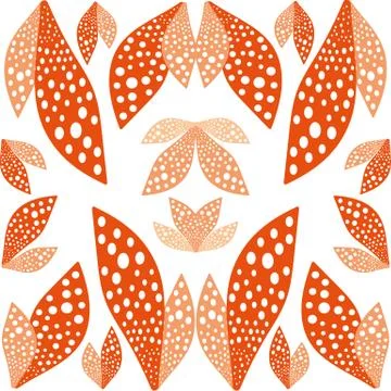 Large orange leaves bright pattern symmetrical background Stock Illustration