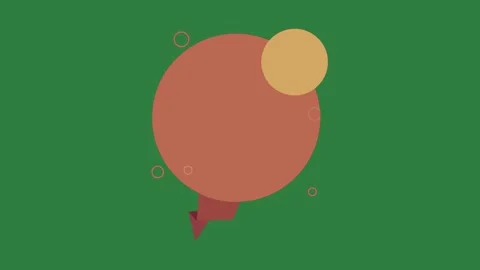 Large orange object an balloon floating on isolated isolated on green screen Stock Footage 336858824