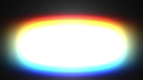 Large oval white light with colored edge in black from bottom to top 스톡 동영상 320144044