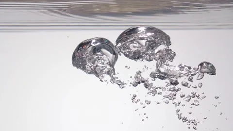 Large oxygen bubbles in water Stock Footage 305848471