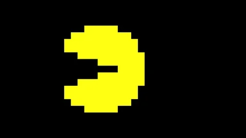 Large Pac Man Enter and Exit Stock Footage 100647543