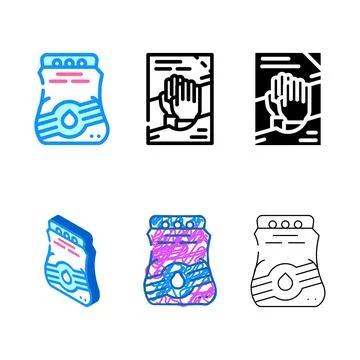 Large packaging of detergent powder color icon vector diversity Stock Illustration