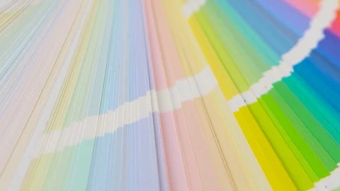 Large palette with bright examples of summer fabrics. Close up Stock Footage 73673349