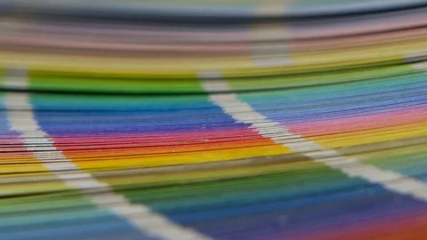 Large palette with bright examples of summer fabrics. Close up Stock Footage 73674040