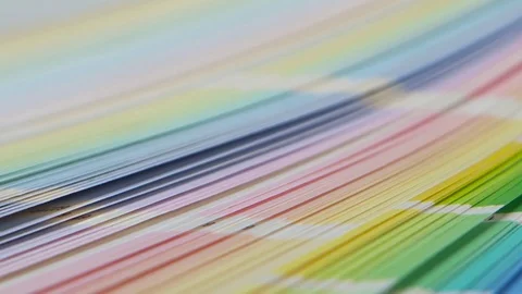 Large palette with colorful examples of proof paints. Close up Vidéo 73673671