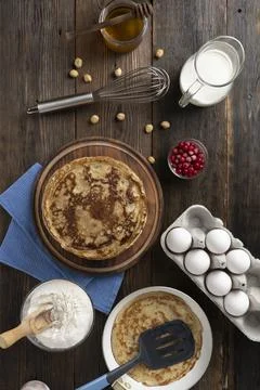 Large pancakes recipe 写真素材