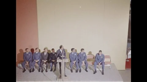Large panel doors opening to reveal X-20A mockup - 1962 Stock Footage 103843046