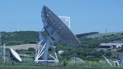 Large parabolic satellite communications  Video stock 85679510