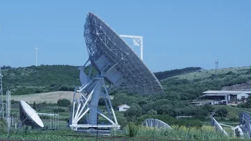 Large parabolic satellite communications  Video stock 85679543