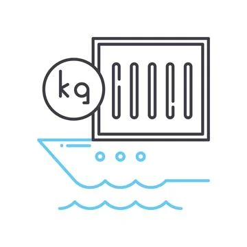 Large parcel line icon, outline symbol, vector illustration, concept sign Stock Illustration