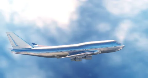 Large passenger airplane flying in clouds Stock Footage 112498040