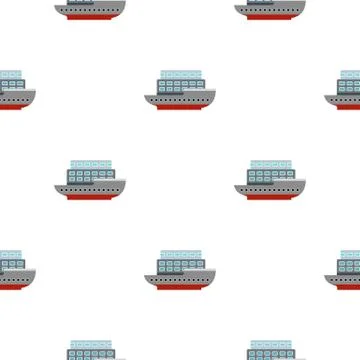 Large passenger ship pattern flat Stock Illustration