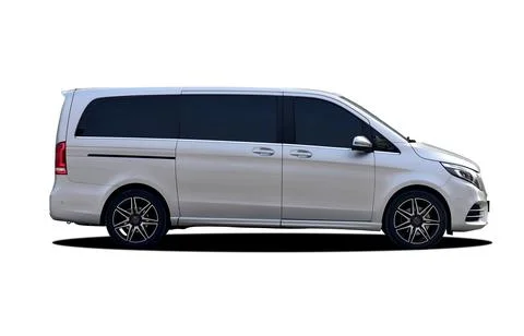 Large passenger van, side view Stock Photos