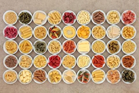 Large Pasta Spaghetti Selection Stock Photos