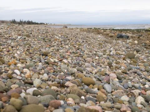 Large perspective rocks on beach Stock Photos