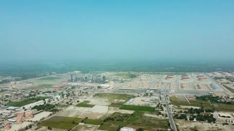 Large Petroleum Refinery and Storage Tanks Aerial View Stock Footage 344408274