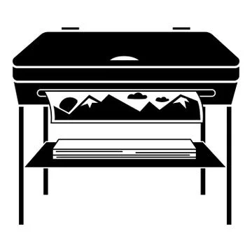Large photo printer icon, simple style Illustrazione stock