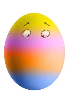 Large picture of an easter egg with eyes and rainbow colors. Foto stock