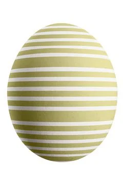 Large picture of an isolated easter egg with a stripes pattern. Stock Photos