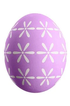 Large picture of an isolated easter egg with a floral pattern. Foto stock