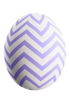 Large picture of an isolated easter egg with a stripes pattern. Stock Photos