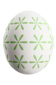 Large picture of an isolated easter egg with a floral pattern. Foto stock