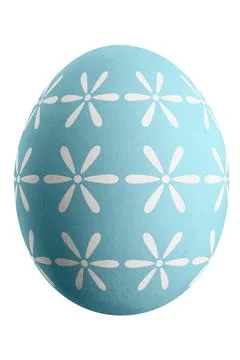 Large picture of an isolated easter egg with a floral pattern. Foto stock