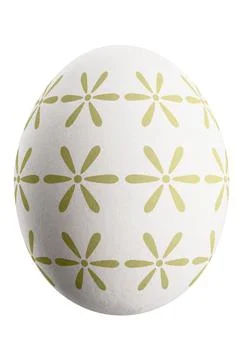 Large picture of an isolated easter egg with a floral pattern. Stock Photos