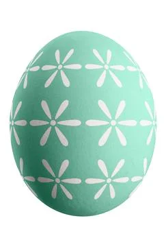 Large picture of an isolated easter egg with a floral pattern. Foto stock