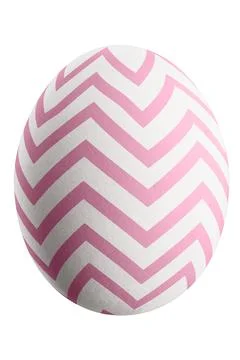 Large picture of an isolated easter egg with a stripes pattern. Stock Photos