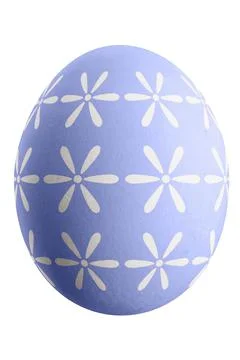 Large picture of an isolated easter egg with a floral pattern. Foto stock