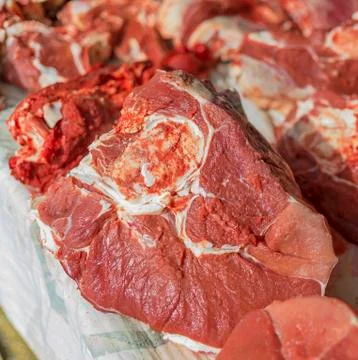 A large piece of beef with a bone Stock Photos