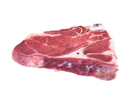 Large piece of beef meat on the bone isolated on white background. Foto stock