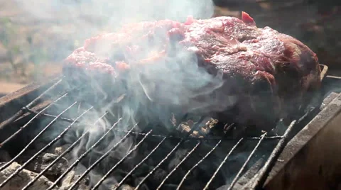 Large Piece of on meat Vídeos de archivo 27805712