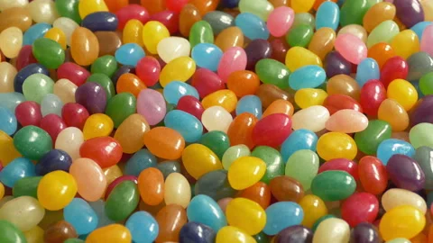 Large Pile Of Colorful Jelly Beans Rotating Stock Footage