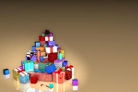 A large pile of gift boxes. Holiday concept Stock Illustration