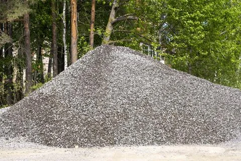 A large pile of rubble on a construction site for the improvement Foto stock