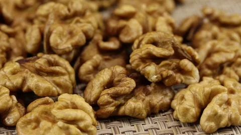 A large pile of walnuts Stock Footage 124046499