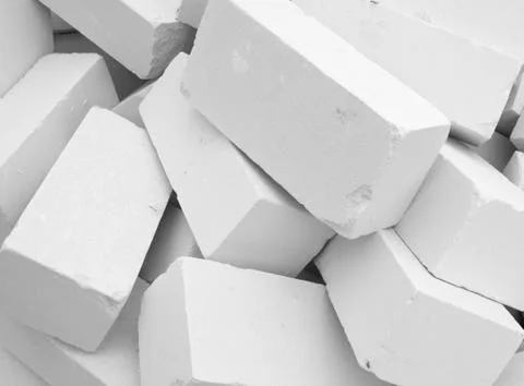 A large pile of white bricks Stock Photos