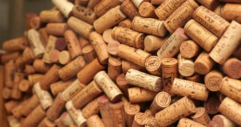 Large pile of wine bottle corks Stock Footage 316726335