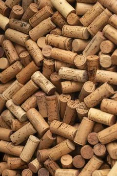 Large pile of wine bottle corks Stock Photos